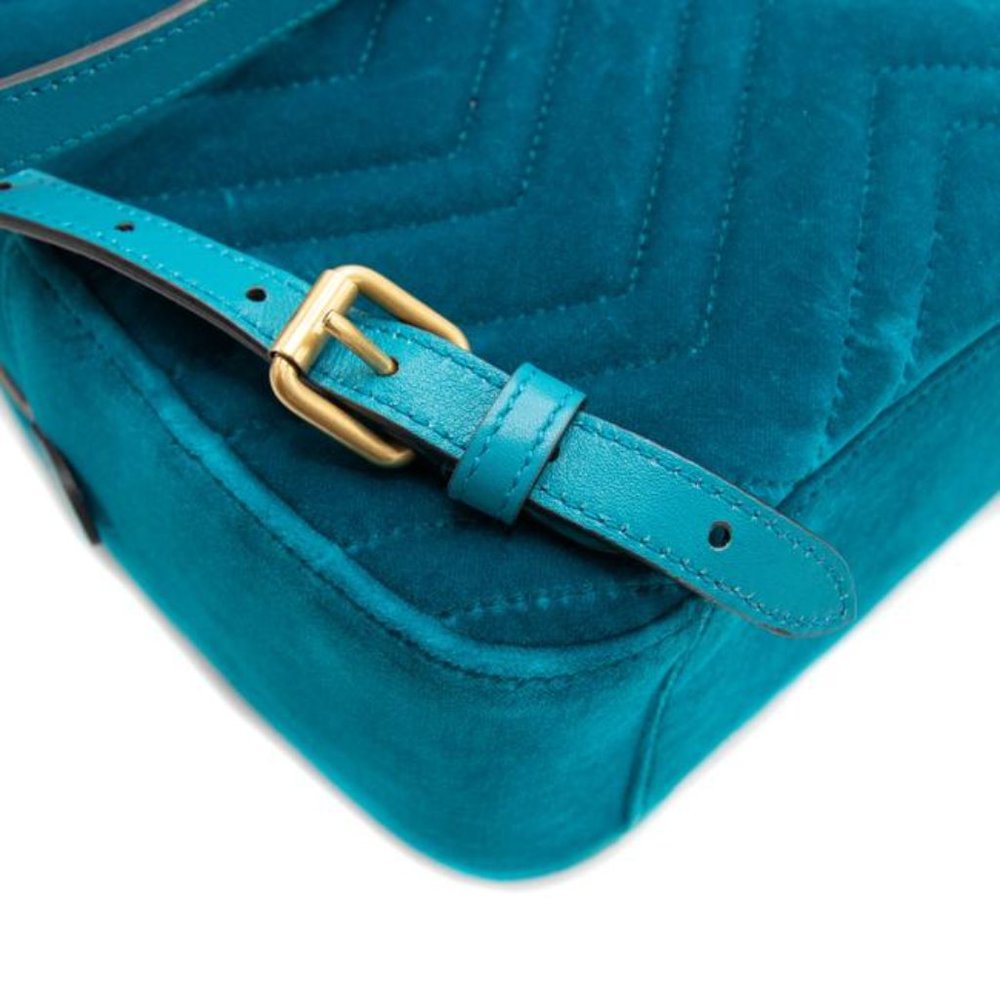 Gucci Dome Marmont Petrol Velvet Matelasse Gg (Sku 4784) Backpack - Picture 7 of 11